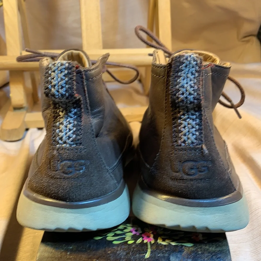 UGG soft glove leather waterproof lace up shoes